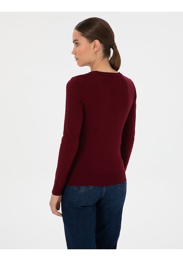 Pierre Cardin Kadın Vişne Kazak /triko 50315758-vr223 Vişne
