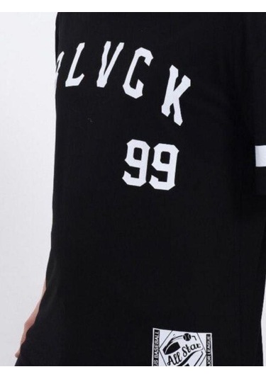 Çocuk Harf Baskılı Tshirt-14613 SIYAH