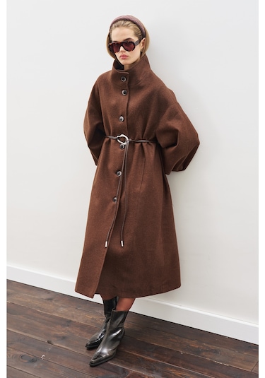 Gaıa Geniş Kaban Kahverengi Kahverengi