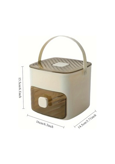 Taşınabilir İtmeli Buz Tepsisi Buz Küpü Kalıbı Çekmeceli Çok Katmanlı Ev Tipi Buz Kutusu Çok Amaçlı Buz Makinesi Beyaz