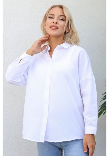 Nurneva Basic Model Gömlek Beyaz-beyaz Beyaz