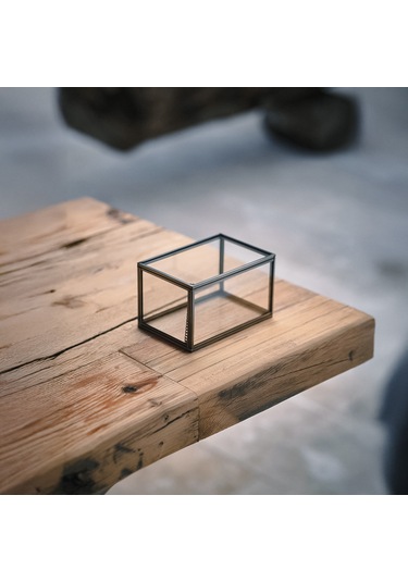 Cam Kutu Antrasit Siyah 10x8x8cm