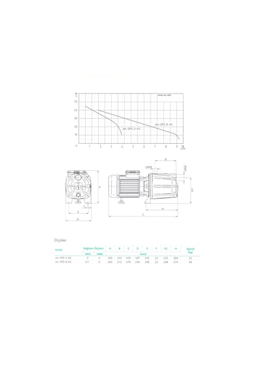 Wilo Kendinden Emişli Döküm Gövdeli Jet Pompa Jet Spg 3-45