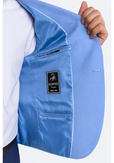 Açık Mavi Erkek İtalyan Kesim Tek Düğmeli Blazer Ceket Günlük Ve Şık Kombinler İçin Açık Mavi