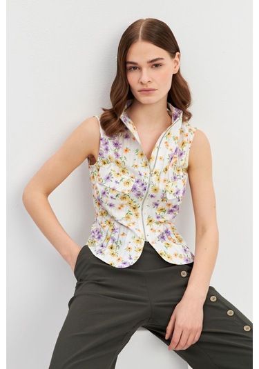 Stella Pulvis Çok Renkli Fermuarlı Cepli Kuplu Bluz Çok Renkli