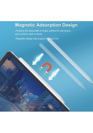 Didadodo İpad Uyumlu Eğimli Manyetik Basınç Duyarlı Stylus Kalem - Siyah