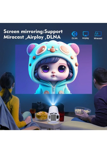1280 720p Akıllı Wıfı Projektörü Taşınabilir Bluetooth Tv Ev Sineması Hdmı Android Mini Projektör,