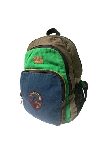 Kaliteli Siyah Vintage Salaş Baskılı Disayn Günlük Gezi Okul Sırt Çantası Revilla Bag 28x38cm Gri - Yeşil