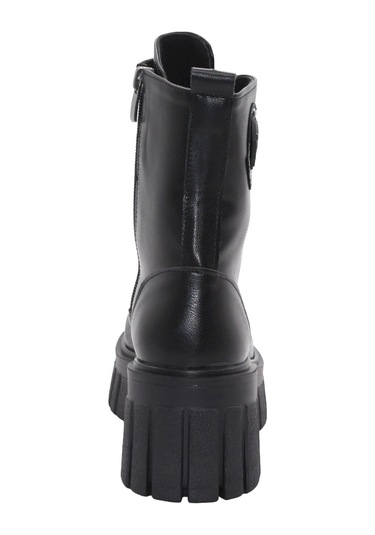 Mergenshoes 3087 Siyah Fermuarlı Bağcıklı Kadın Bot Ayakkabı 001