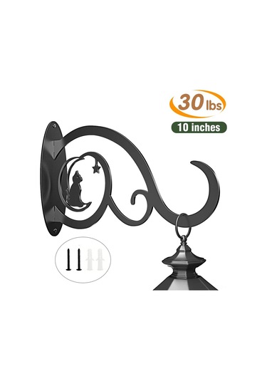 Neevoyu Demir Duvarlı Asma Aracı, Bahçe Bitkileri, Kuş Yemlikleri, Fenerler İçin Dayanıklı, Kolay Kurulum, Siyah, 30 Pound Yük Kapasitesi