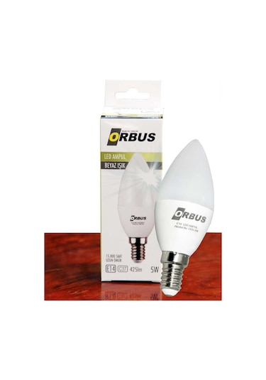Orbus 5W E14 425 Lm Beyaz Led Mum Ampul