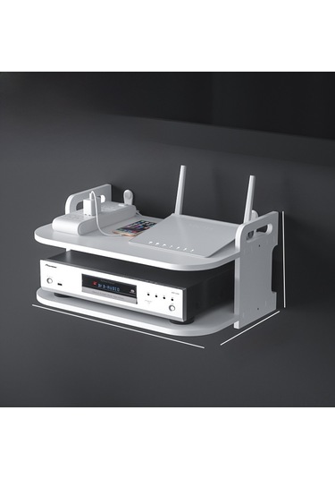 Teltree Duvar Montlu, Delme Yok, Bohça Üstlü, Projeksiyon Cihazı, Router, Set Top Box Depolama Kutusu - Oturma Odası Dolapı