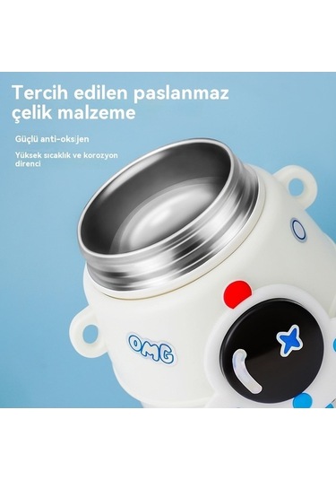 Novahub Yalıtım Uzay Su Pipet Paslanmaz Ördek Öğrenci Karikatür Kapasiteli Gemisi Gagası Çocuk Çelik Büyük Beyaz Beyaz Bardağı 316 Wi Beyaz