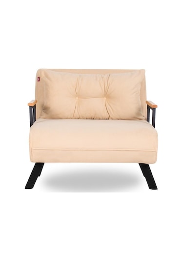 Pafu Sando Tekli Katlanır Yataklı Koltuk - Krem Gri