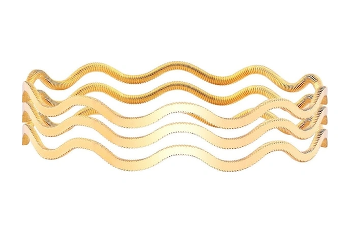 Agakulche 30 Gr 22 Ayar 3'lü Zikzak Altın Bilezik