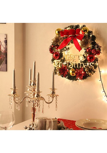 Fiyonklu Noel Çelenk Düğüm Sahte Çiçekler Toplar 20 Çok Renkli