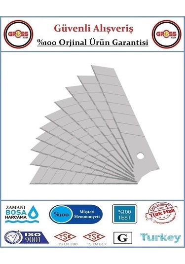 Maket Bıçağı Yedek Ağzı - Büyük Maket Yedek Ucu - 10 Adet