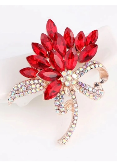 Fashion Jewelry Çiçek Broş Takı 170099283 Kırmızı