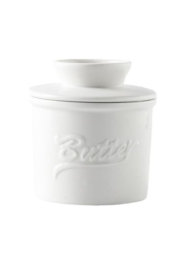 Seramik Kapaklı Tereyağı Güveç Fransız Tereyağı Tabağı Kaleci Sayacı Sürülebilir Yumuşak Tereyağı Kabı Saklama Kavanozu Su Hattı İle Beyaz