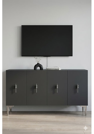 Ka1217as Salkım Konsol Ve Tv Sehpası Antrasit-silver 120cm