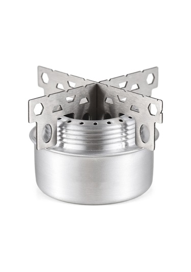 Tenfowee Alüminyum Çelik Çapraz Ayaklı Ultra Hafif Alkollü Çalışma Çadır Ocağı Yangın Söndürme Kapağı İçeren Taşınabilir Kamp Aleti Gümüş