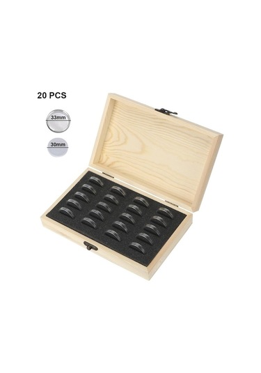Novahub Ayar Pedi İle Ev Basit Hatıra Konteyner Ayarlanabilir Antioksidatif Ahşap Hatıra Parası Koleksiyonu Vaka Paraları Saklama Kutusu 20pcs