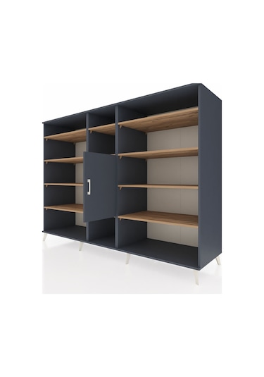 Kronos Dolap 12 Raflı Tek Kapaklı 220x59x163 Antrasit-antrasit/ç Antrasit-antrasit/çam