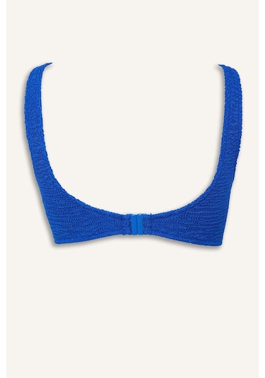 Defacto Regular Fıt Kırışık Dokulu Sax Mavi Bikini Üstü E0206ax26smbe114 Mavi-be114