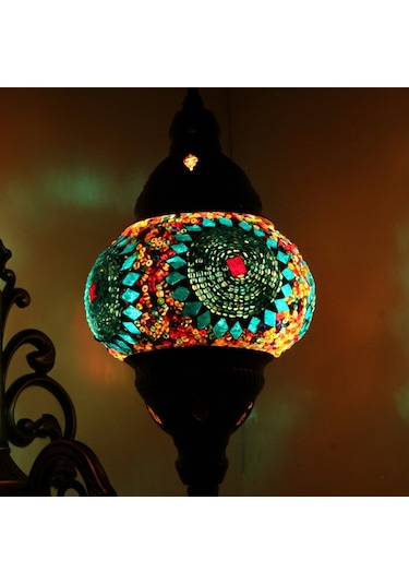 Dekoratif El Yapımı Hediyelik Mozaik Duvar Lambası Osmanlı v2