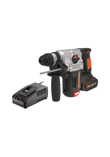 Worx WX380.9C 20Volt 2.0Ah. 2.2J Li-ion Tek Akülü Şarjlı Profesyonel Sds-Plus Pnömatik Kırıcı/Delici