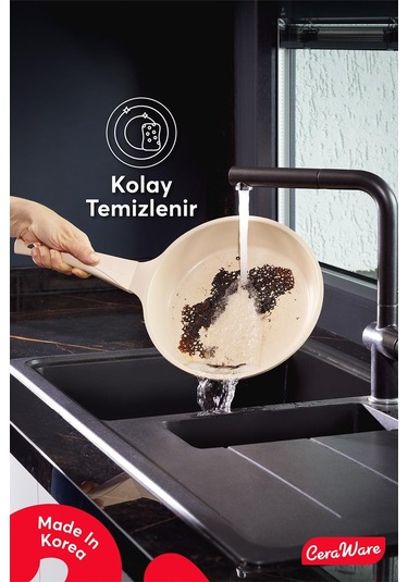 Ceraware Vetta 10 Parça Seramik Yapışmaz Tencere Tava Seti Bej