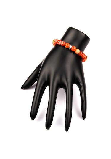 Madagaskar Akik Doğal Taş Bileklik 8 Mm Küre Kesim