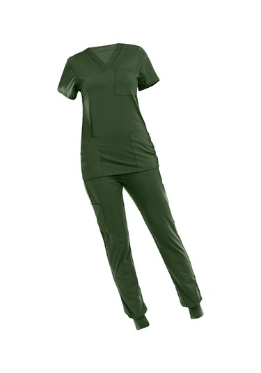Suntek Çok Cepli V Yaka İş Elbisesi Ile Nefes M-yeşil