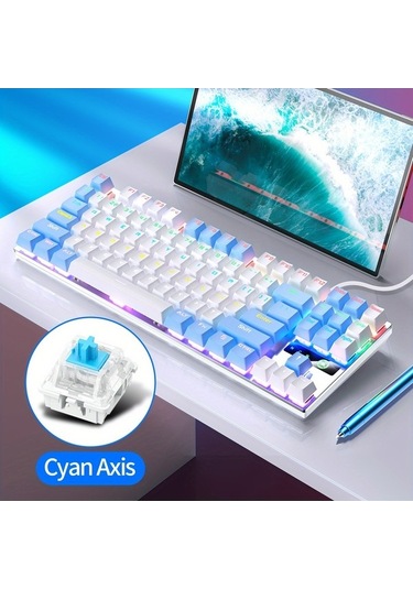 Fastbuy Mavi Anahtarlı Kablolu Usb Konektörlü Mekanik Klavye