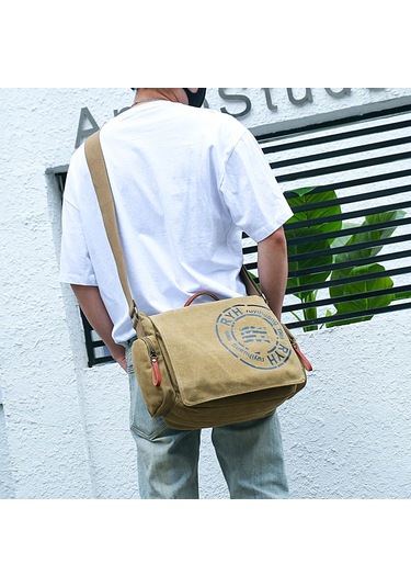 Çok Bölmeli Şık Kanvas Omuz Çantası Mh3323 Yeşil