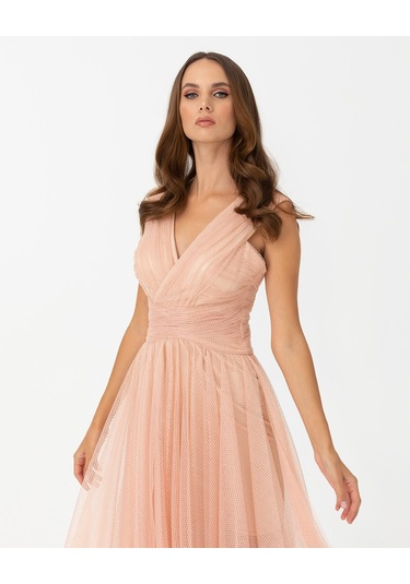 A Kesim V Yaka Tül Abiye-ten Ten