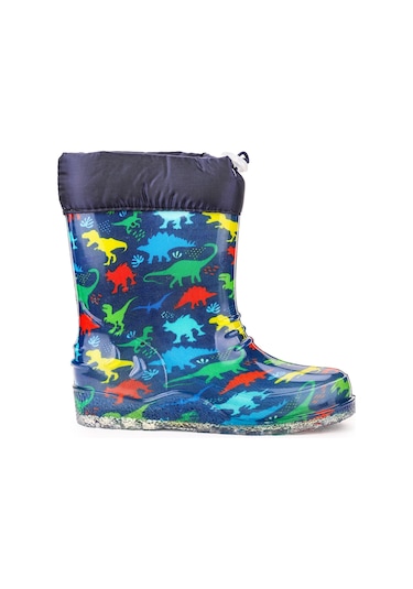 Kiko Kids Savana Su Geçirmez Erkek Çocuk Yağmur Çizmesi Lacivert - Sarı