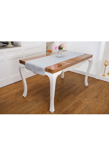 Finezza İris Jaka rPolyester Kumaş Gri Runner 45x150 cm - 1411