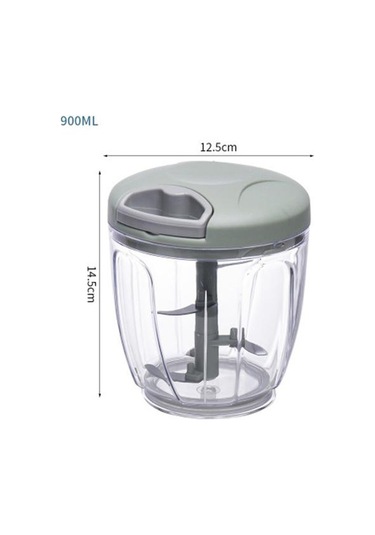 Yeşil 500/900 Ml Sarımsak Kıyıcı Manuel Döndür Sebze Kesici Yeşil