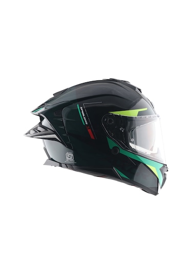 Axor Brutale Kryptıc Full Face Kapalı Kask Parlak Siyah - Yeşil