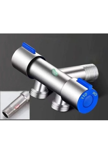 Çift Saplı Paslanmaz Çelik Soğuk Musluk Banyo Çamaşır Makinesi Gümüş