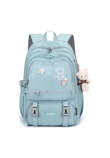 Aubyhe Kız Öğrencilik Çanta Geniş Hacimli Ortaokul Sırt Çantası Mavi Rengi Blue