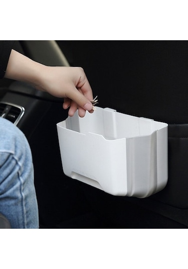 Ezere Portatif Katlanabilir Askılı Sihirli Ev Araç Çöp Kutusu R- Beyaz