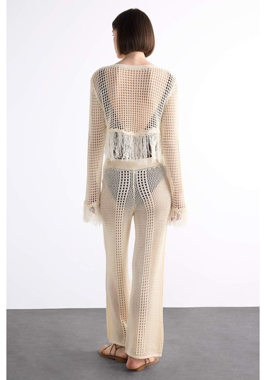 DeFacto Straight Fit Esnek Belli Kroşe Plaj Pantolonu F7461AX25HSER105