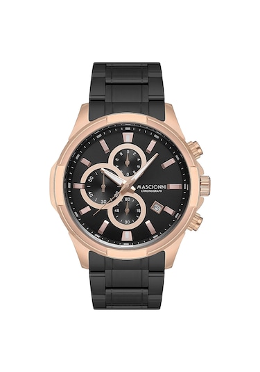 Mascionni Siyah Çelik Kordon Erkek Kol Saati Lm.1.2189.04 Rose Gold