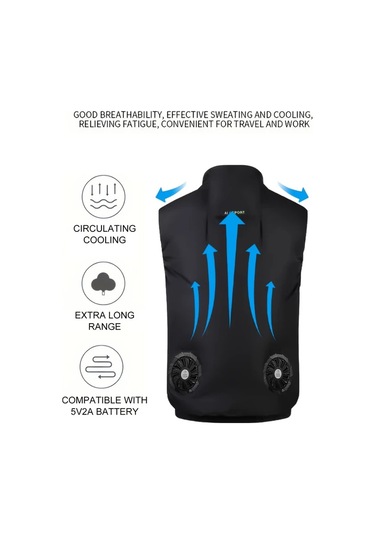 Challenger Usb Fanlı Klima Yeleği Siyah 3 Hız Ayarlı 9 Kanatlı Sessiz Outdoor Serinletme Not: Character Count İncluding Spaces İs 74