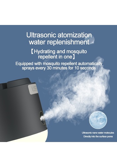 Açık Kamp Çadırı Asılı Ortam Işığı Manyetik Sprey Nemlendirme Fanı Siyah