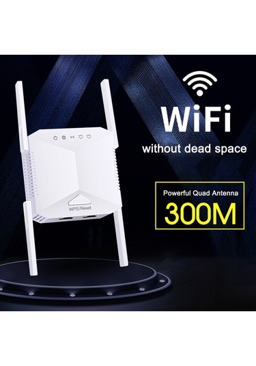 Youtek Siyah 300m 2.4ghz Wifi Sinyal Güçlendirici, Eu Fişi, Ieee 802.11b/g/n Standardı, Wps/reset Tuşlu
