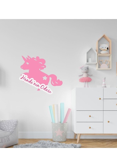 Kişiye Özel Unicorn Tasarımlı Çocuk Odası Duvar Sticker-1