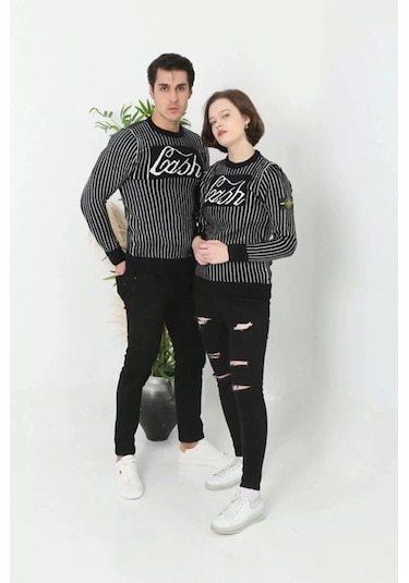 Erkek Bisiklet Yaka Yün Örmeli Triko Kazak - Siyah Siyah